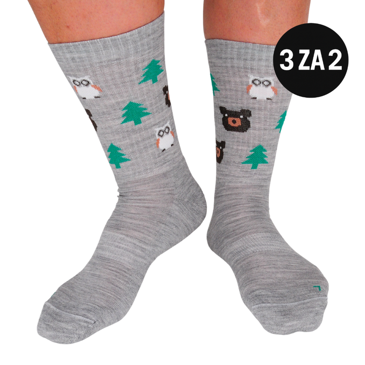 FOREST FRIENDS - merino nogavice